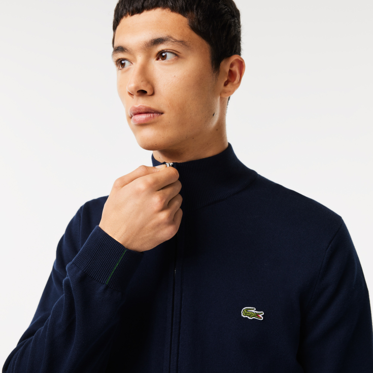 Lacoste kişilər üçün orqanik pambıq zip sviter
