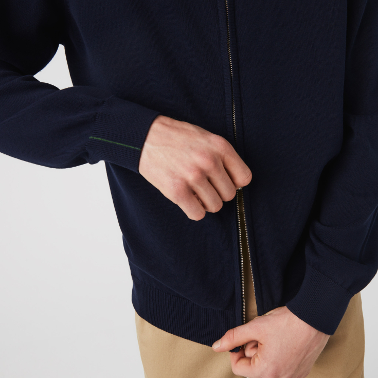Lacoste kişilər üçün orqanik pambıq zip sviter