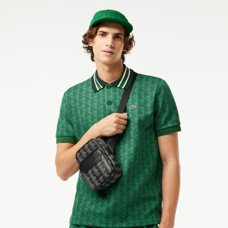 Monoqram printli Lacoste kişi əl çantası