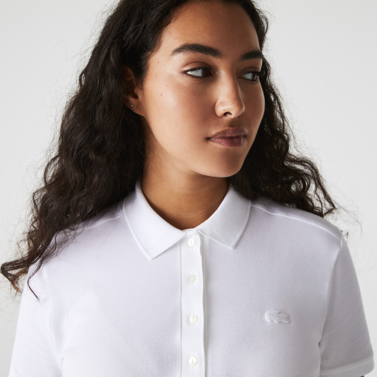 Lacoste Slim Fit elastik pambıq qadın polosu