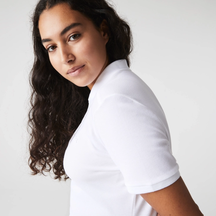 Lacoste Slim Fit elastik pambıq qadın polosu
