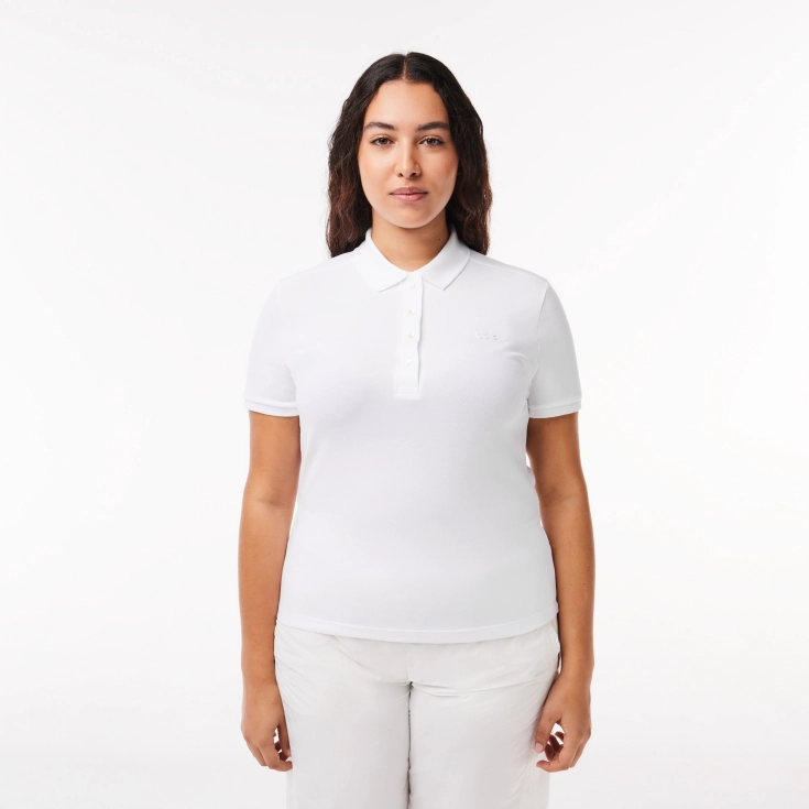 Lacoste Slim Fit elastik pambıq qadın polosu