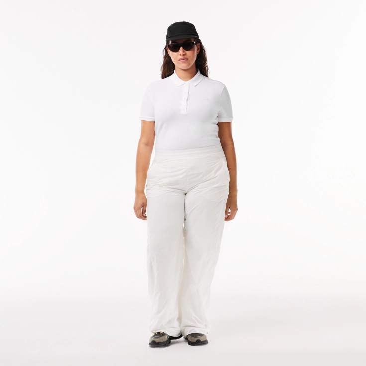 Lacoste Slim Fit elastik pambıq qadın polosu
