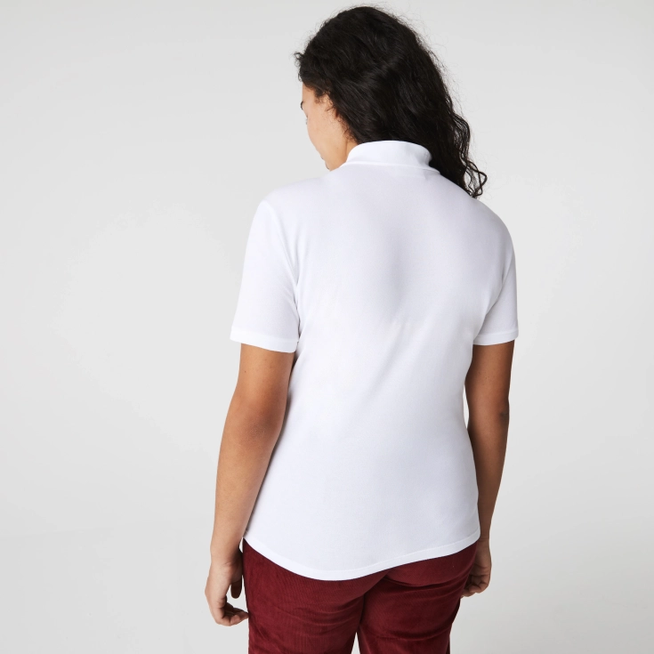 Lacoste Slim Fit elastik pambıq qadın polosu