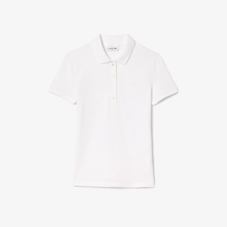 Lacoste Slim Fit elastik pambıq qadın polosu
