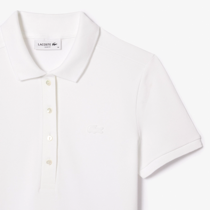 Lacoste Slim Fit elastik pambıq qadın polosu