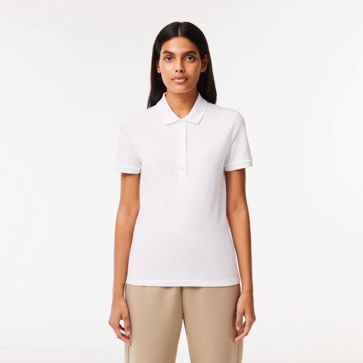 Lacoste Slim Fit elastik pambıq qadın polosu