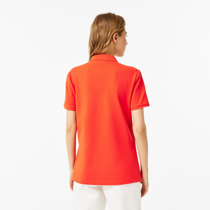 Lacoste Slim Fit elastik pambıq qadın polosu