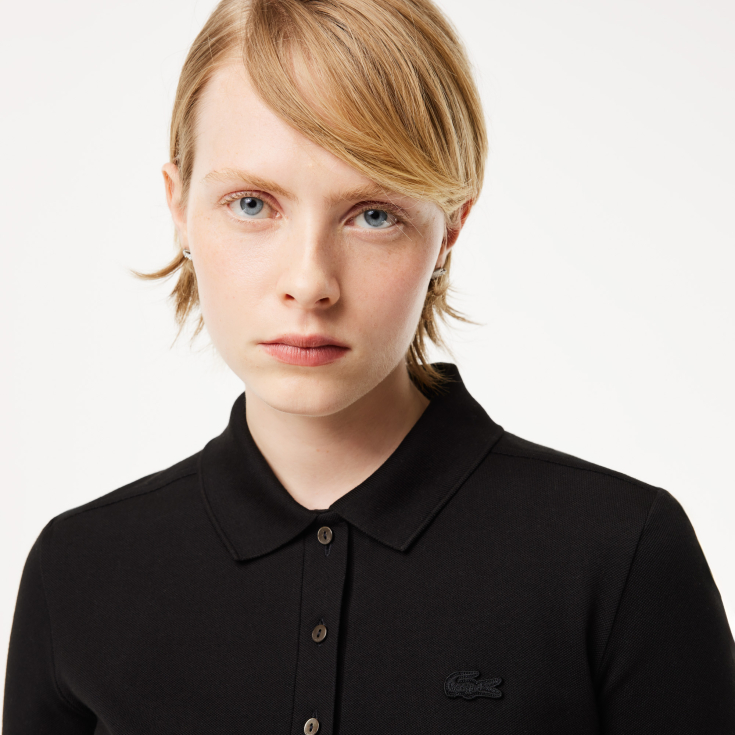 Lacoste Slim Fit elastik pambıq qadın polosu