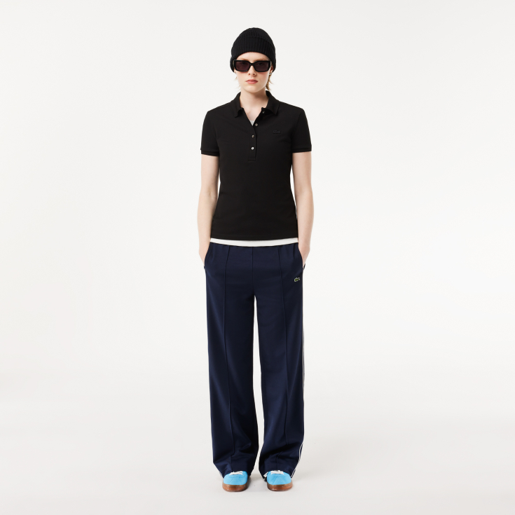 Lacoste Slim Fit elastik pambıq qadın polosu