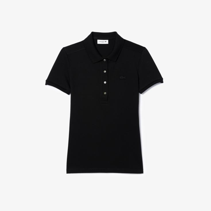 Lacoste Slim Fit elastik pambıq qadın polosu