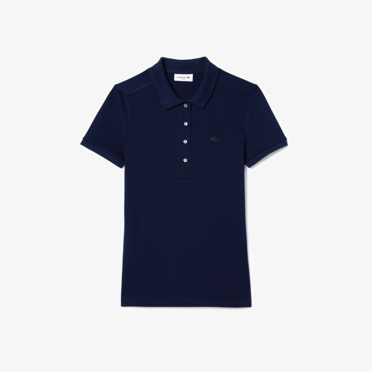 Lacoste Slim Fit elastik pambıq qadın polosu