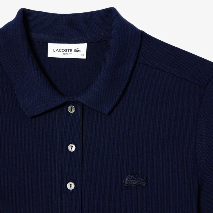 Lacoste Slim Fit elastik pambıq qadın polosu