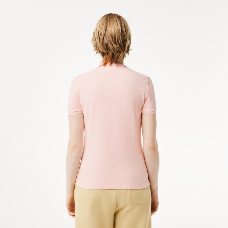 Lacoste Slim Fit elastik pambıq qadın polosu