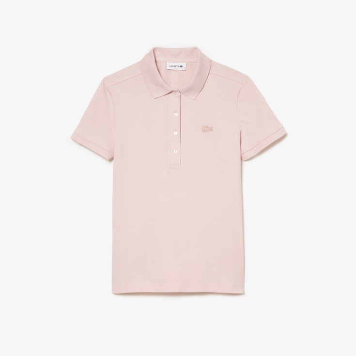 Lacoste Slim Fit elastik pambıq qadın polosu