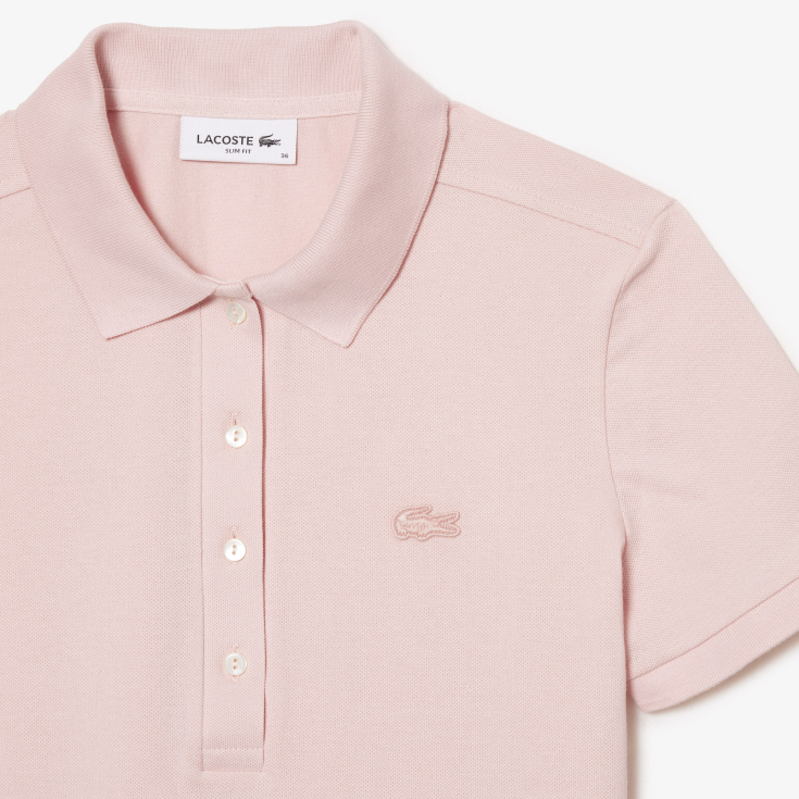 Lacoste Slim Fit elastik pambıq qadın polosu