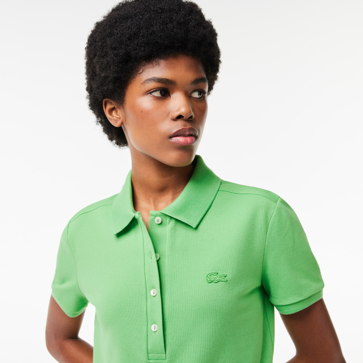 Lacoste Slim Fit elastik pambıq qadın polosu