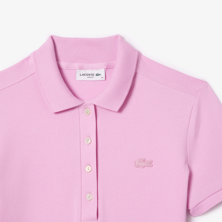 Lacoste Slim Fit elastik pambıq qadın polosu