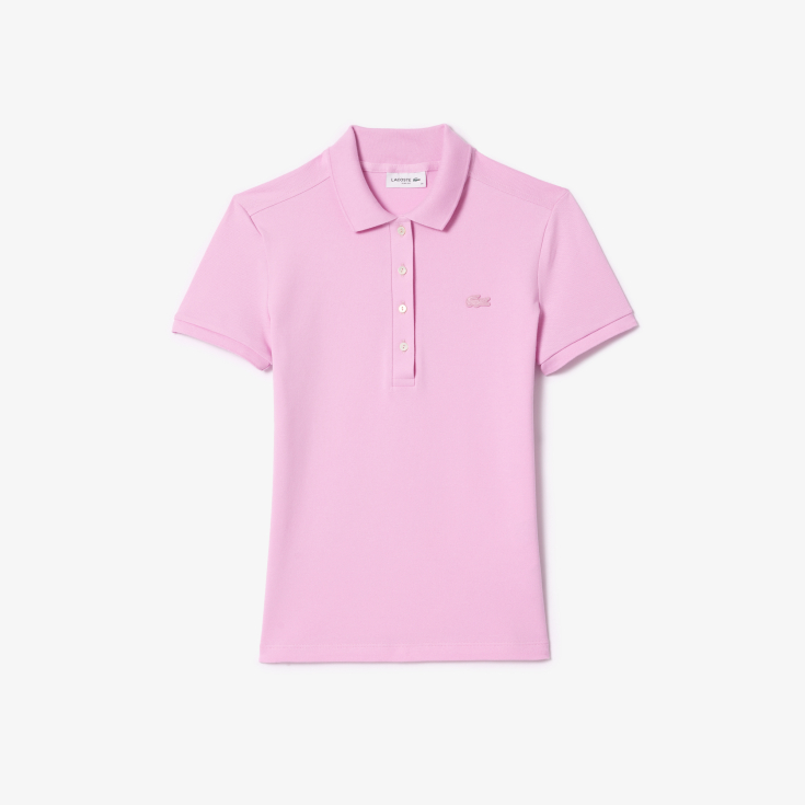 Lacoste Slim Fit elastik pambıq qadın polosu