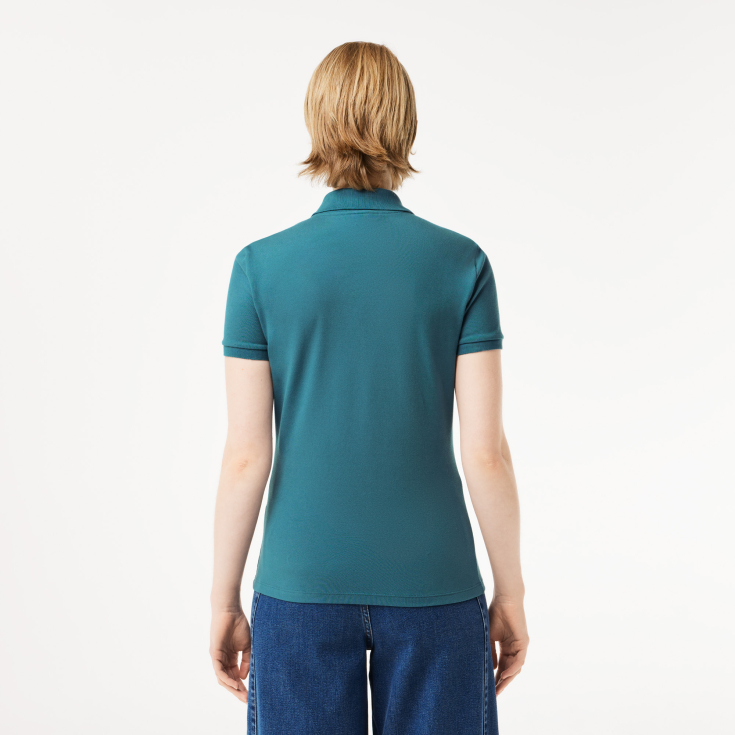 Lacoste Slim Fit elastik pambıq qadın polosu