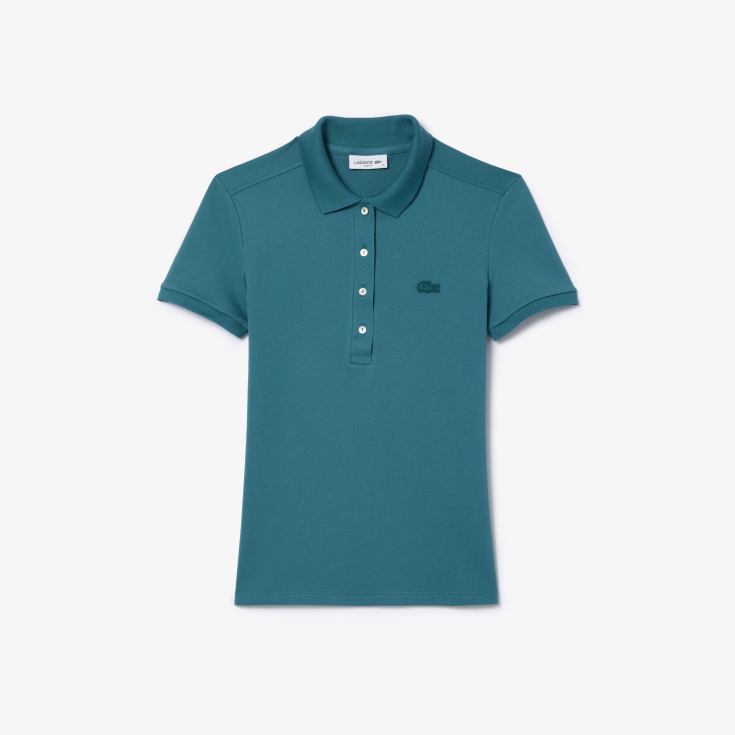 Lacoste Slim Fit elastik pambıq qadın polosu