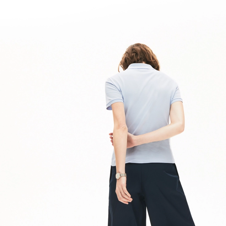 Lacoste Slim Fit elastik pambıq qadın polosu