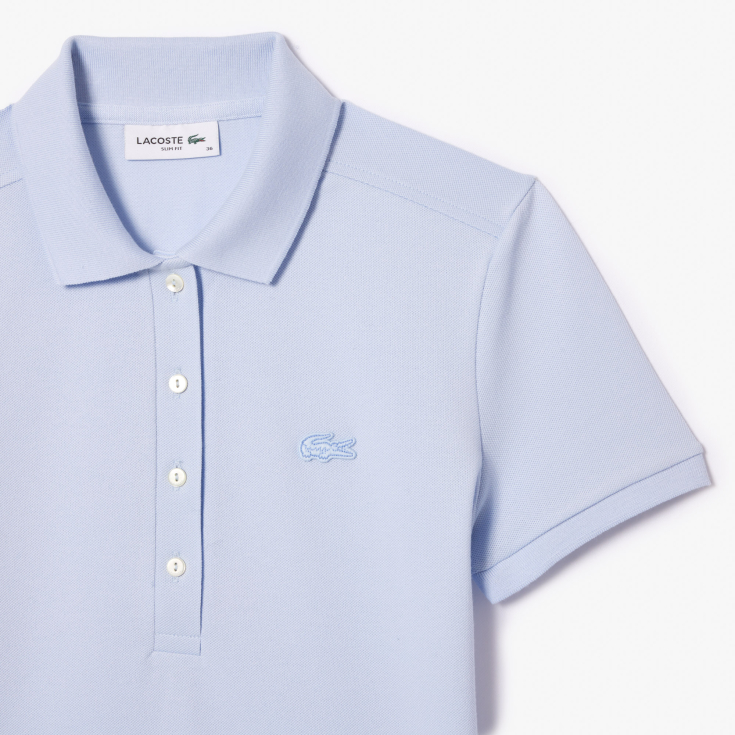 Lacoste Slim Fit elastik pambıq qadın polosu