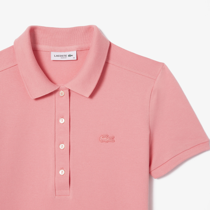 Lacoste Slim Fit elastik pambıq qadın polosu
