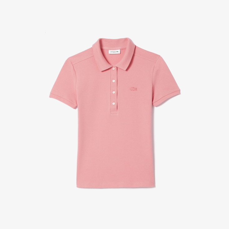 Lacoste Slim Fit elastik pambıq qadın polosu