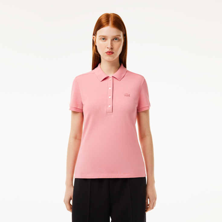 Lacoste Slim Fit elastik pambıq qadın polosu